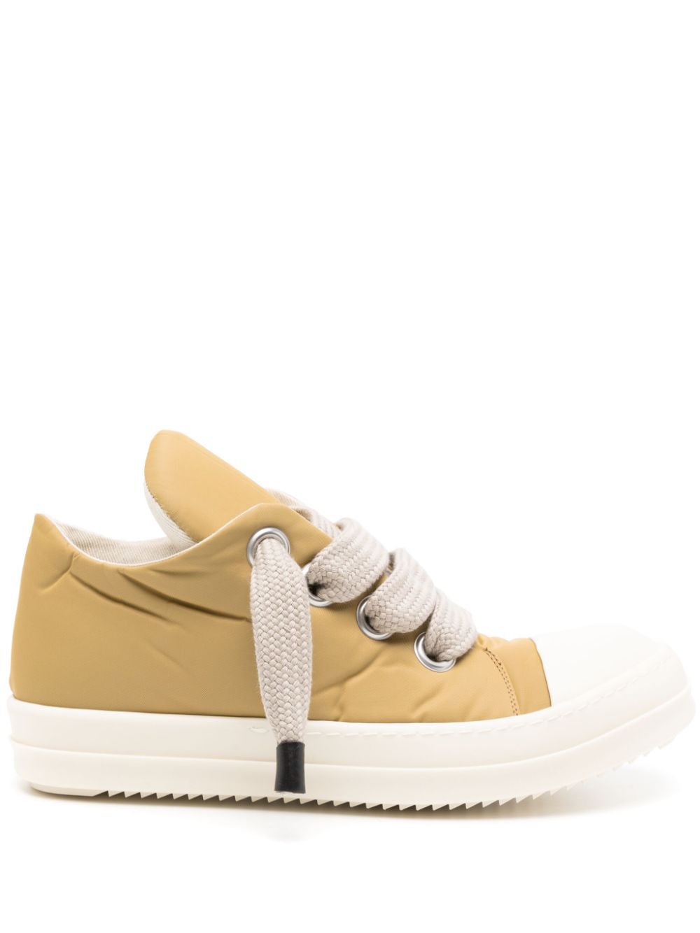 Rick Owens Drkshdw Oversize-laces Padded Sneakers In Yellow