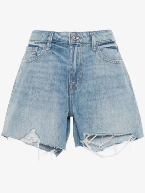 7 For All Mankind shorts de mezclilla con efecto envejecido