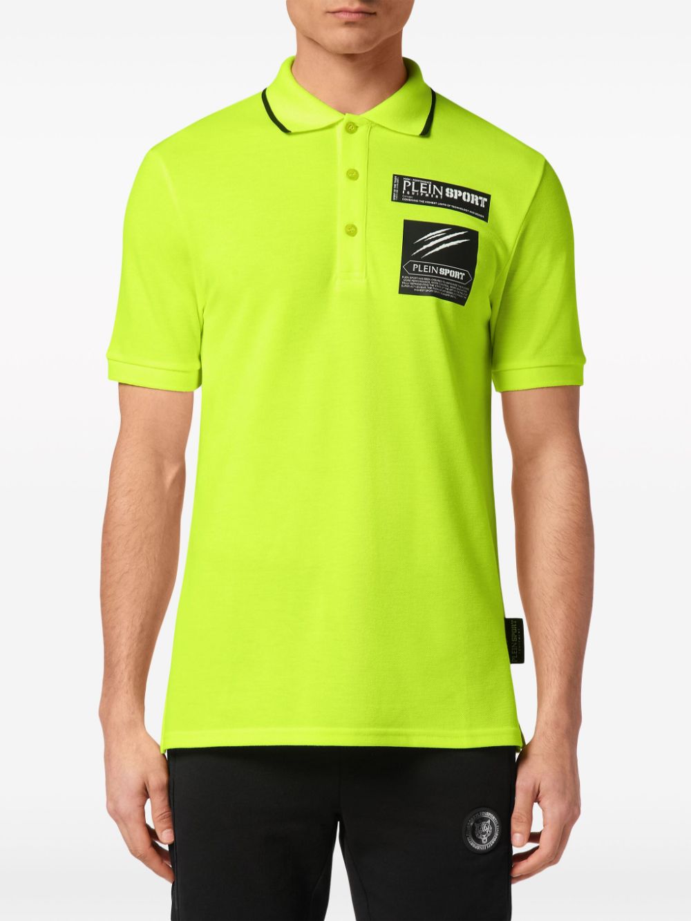 Shop Plein Sport Logo-print Cotton Polo Shirt In Green
