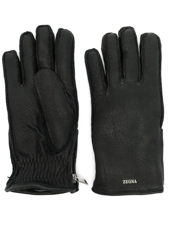 hugo boss black leather gloves