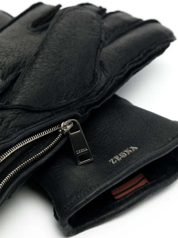 Zegna レザーグローブ | ブラック | FARFETCH JP