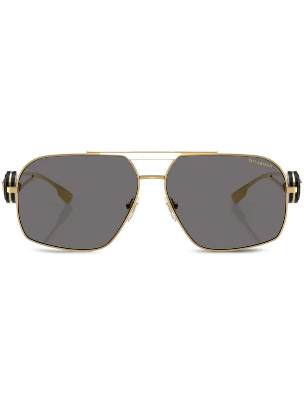Versace Medusa Pilot Sunglasses - Gold Frame with Black Lenses Medusa Roller Pilot Sunglasses Black | VERSACE US main image 3