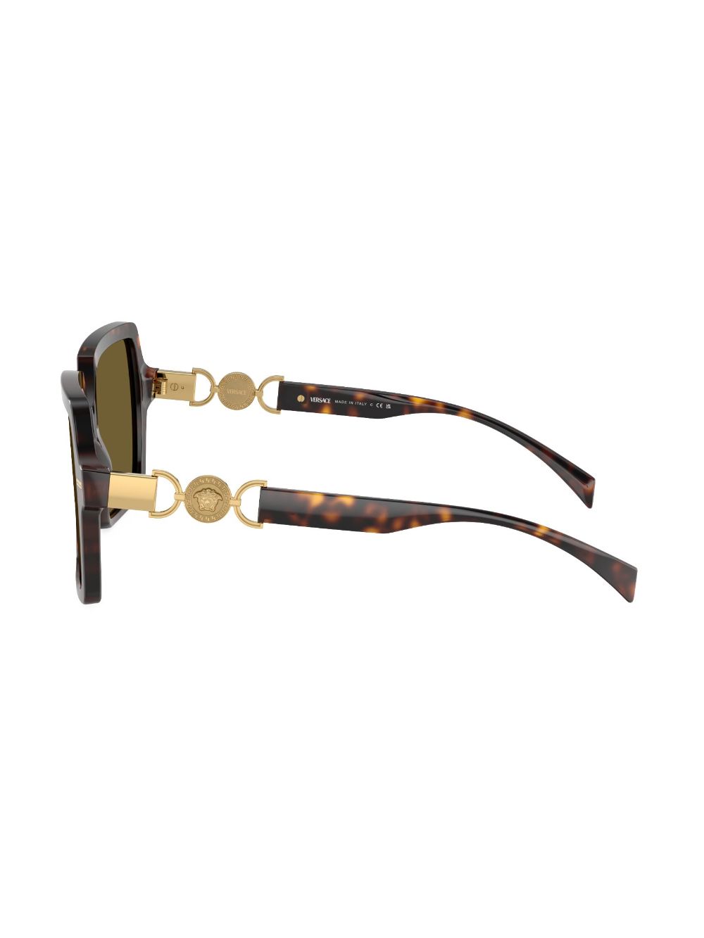 Shop Versace Medusa Head Square-frame Sunglasses In Brown