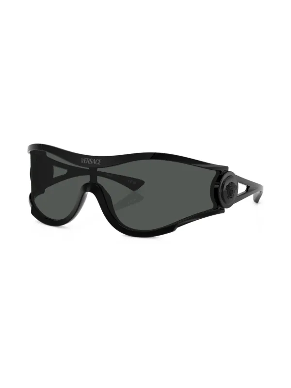 Versace Eyewear Medusa plaque pilot frame Sunglasses Black FARFETCH UK