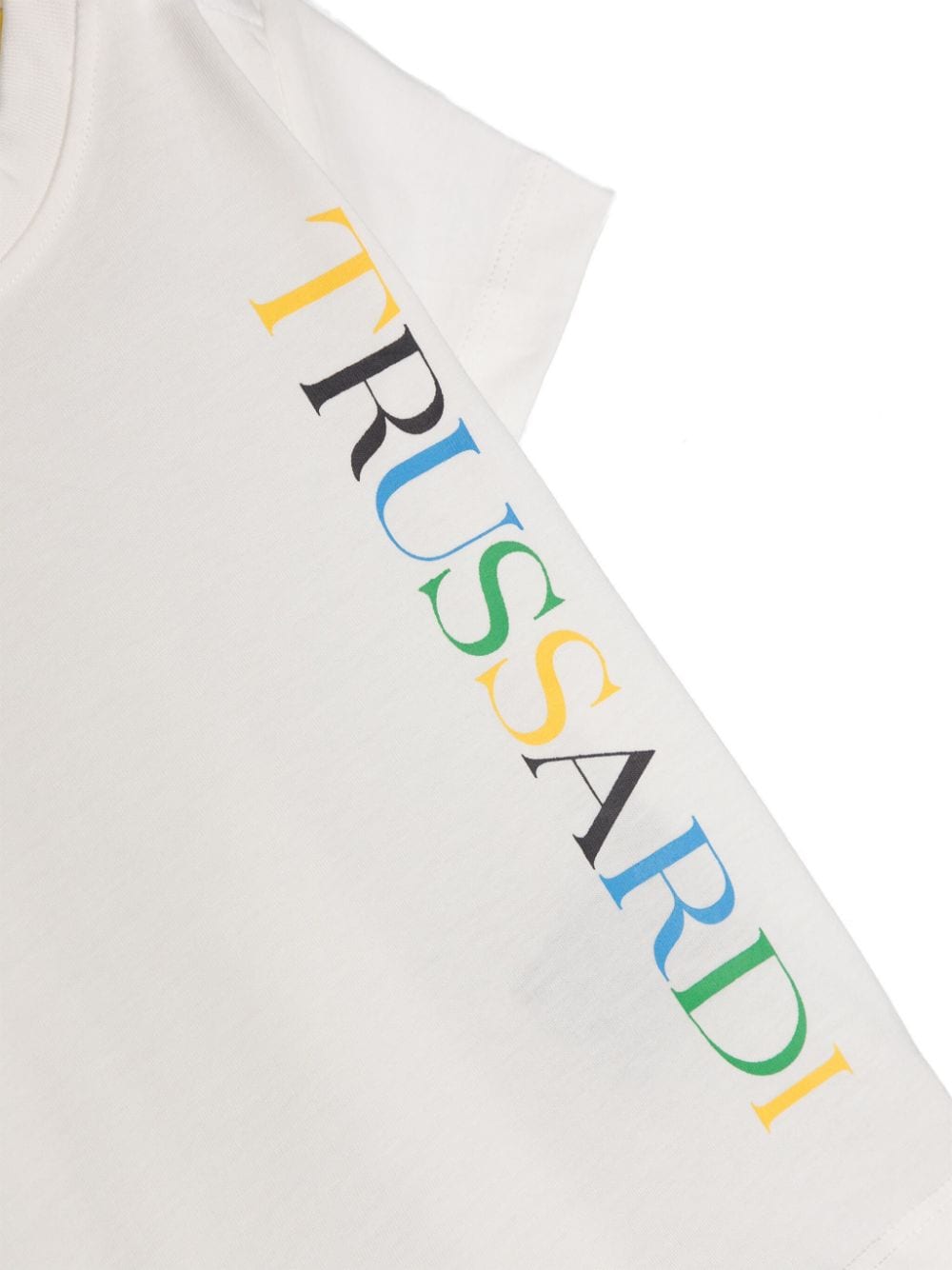 Shop Trussardi Junior Logo-print Cotton T-shirt In White