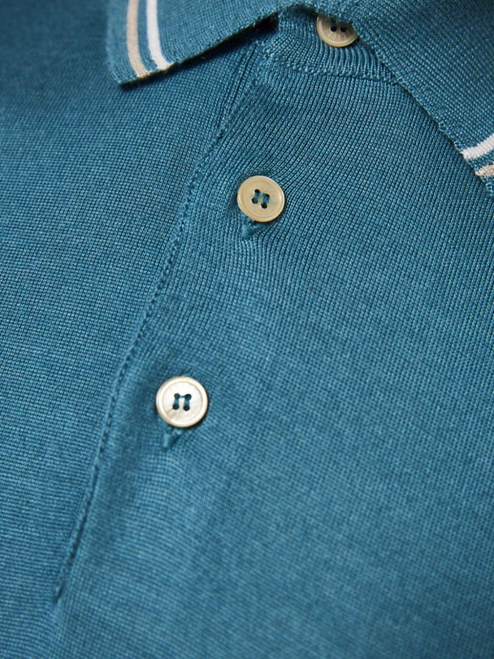 Shop Fedeli Stripe-detail Polo Shirt In Blue
