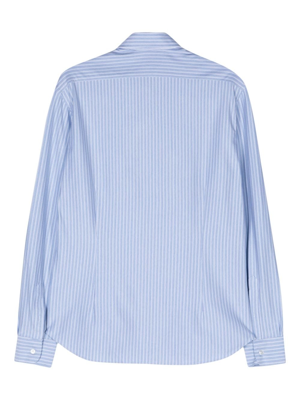 Shop Fedeli Striped Jersey Shirt In Blue