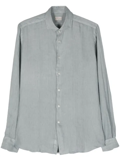 Xacus spread-collar linen shirt