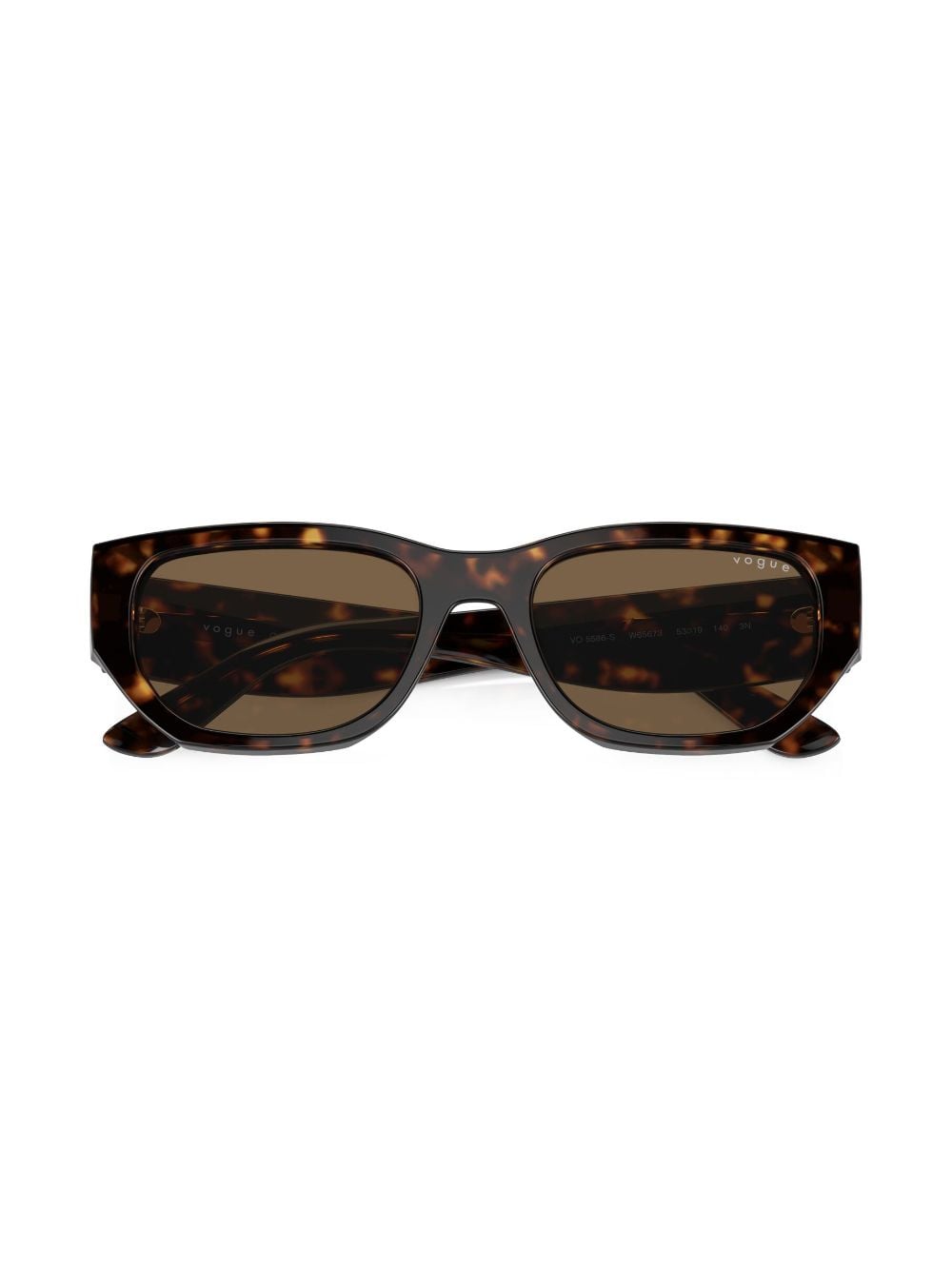 Shop Vogue Eyewear Tortoiseshell-effect Rectangle-frame Sunglasses In Brown