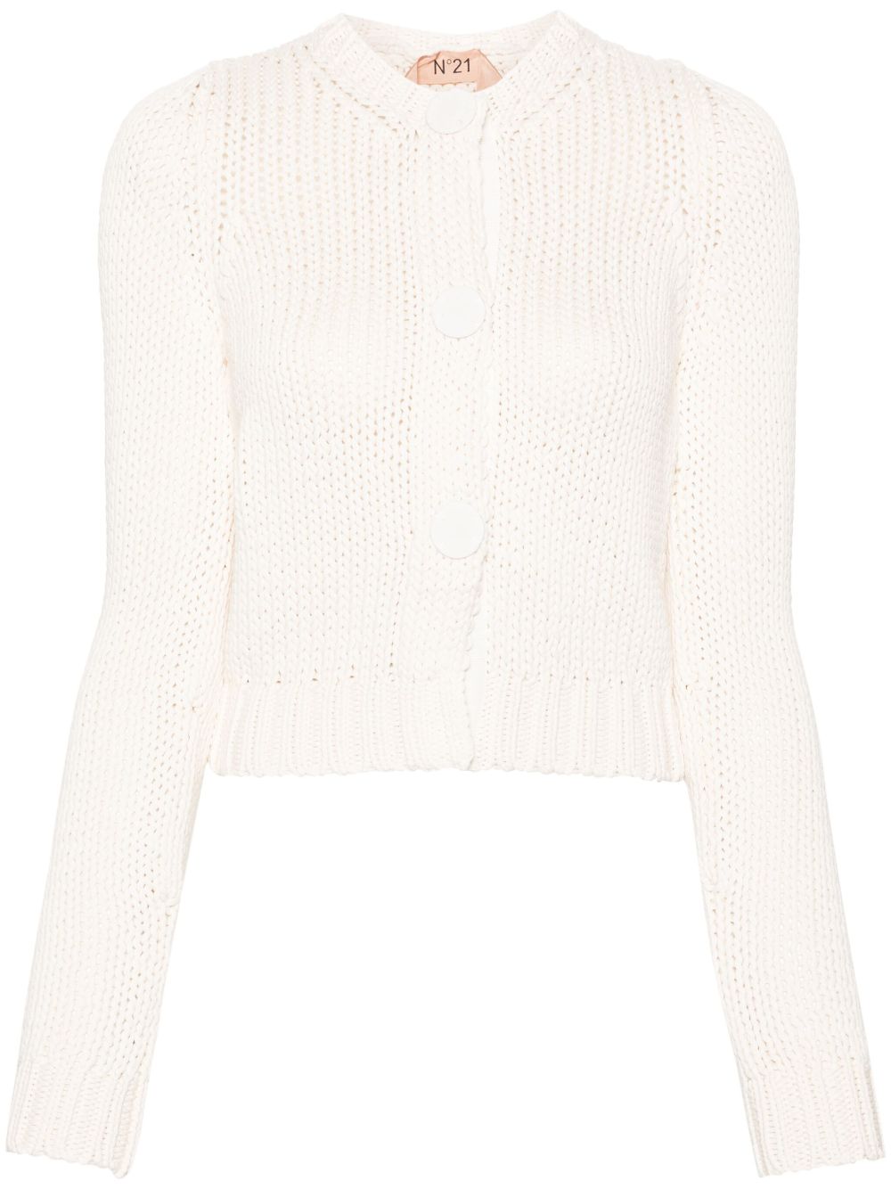 Nº21 press-stud chunky-knit cardigan