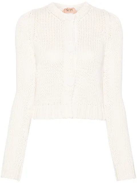 Nº21 press-stud chunky-knit cardigan