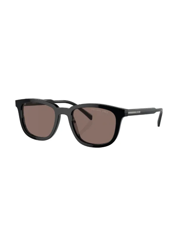 Prada Eyewear Prada PR A21S ラウンドフレーム サングラス | ブラック