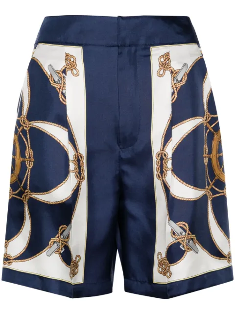Bally helm-print silk shorts