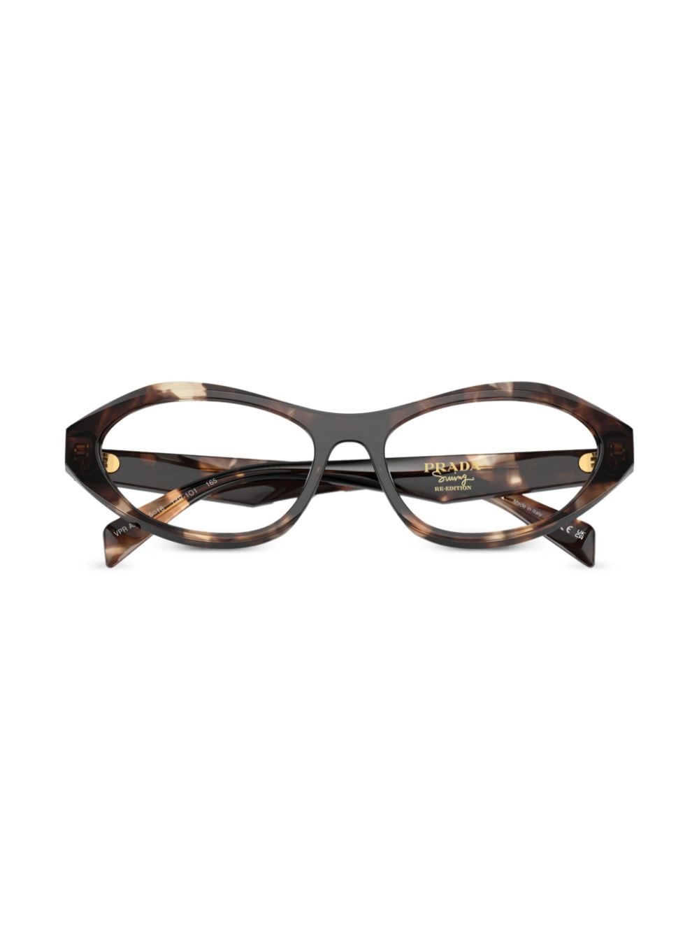Shop Prada Tortoiseshell Oval-frame Sunglasses In Brown