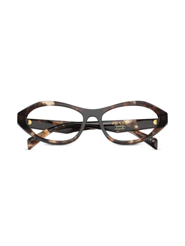 Prada Eyewear Tortoiseshell oval-frame Sunglasses Brown