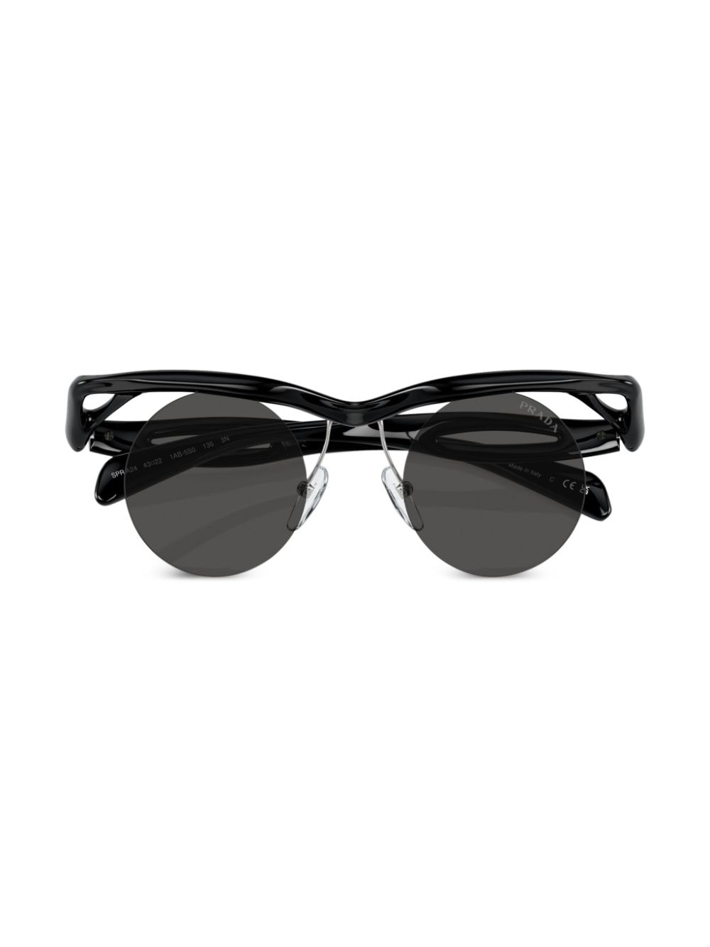 Prada Eyewear Prada PR A24S zonnebril met rond montuur Zwart