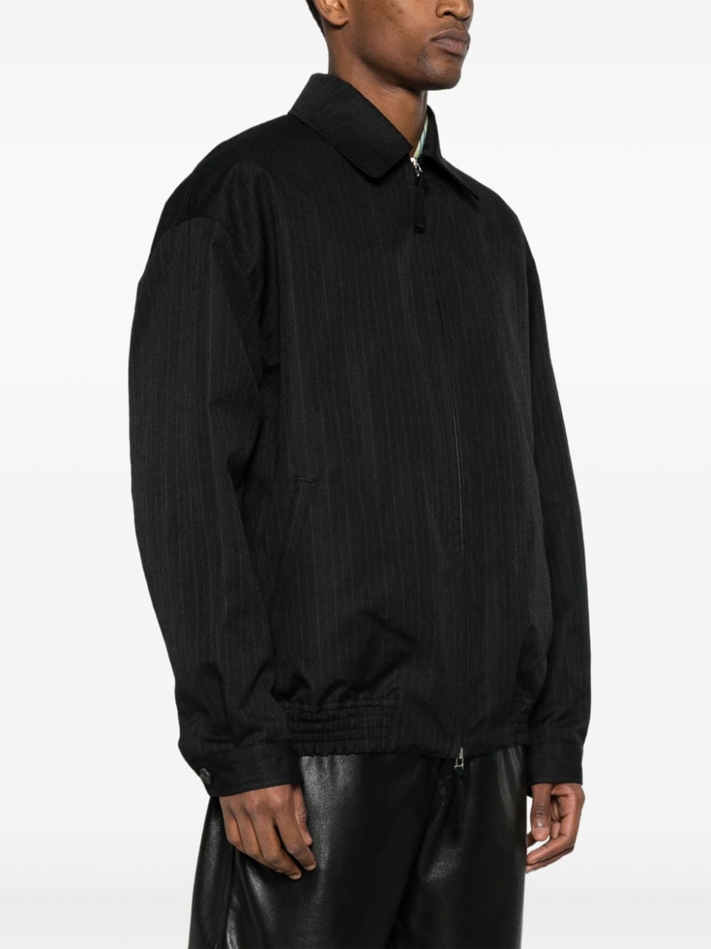 Shop Comme Des Garçons Homme Deux Pinstriped Twill Shirt Jacket In Schwarz