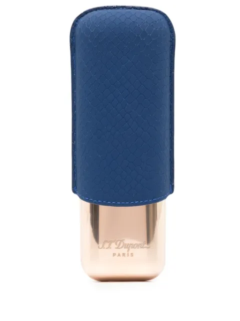 S.T. Dupont lizard skin-effect leather cigar case 