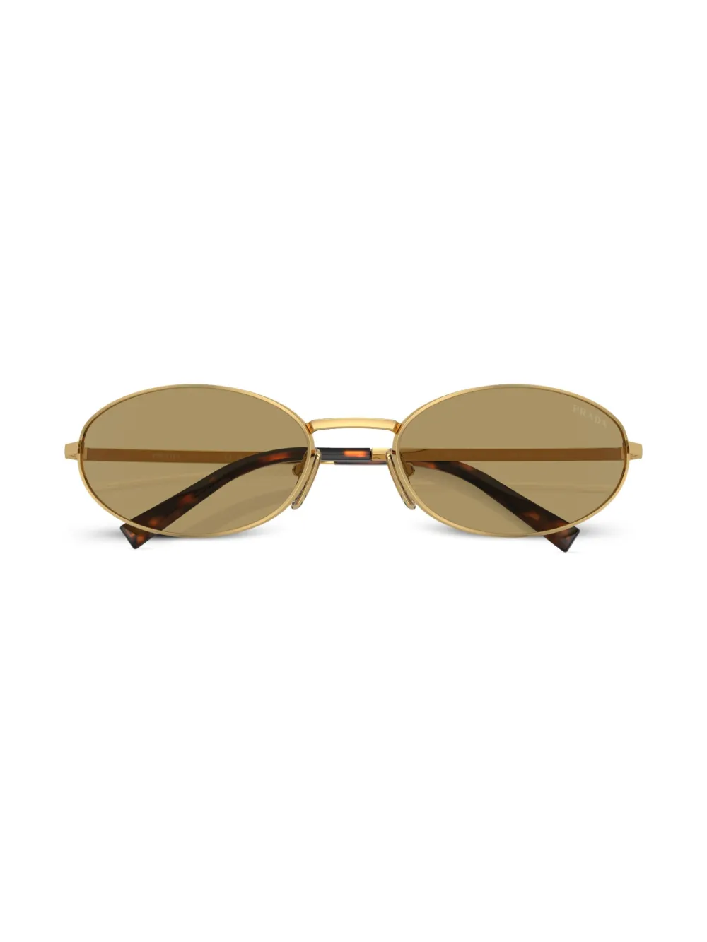 Prada Eyewear Prada PR A59S zonnebril met ovalen montuur Goud