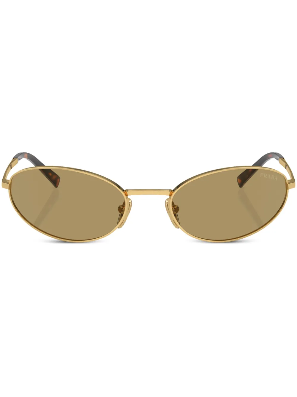 Prada Eyewear Prada PR A59S zonnebril met ovalen montuur Goud