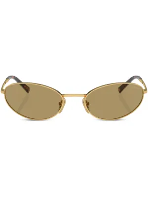 Miu Miu Eyewear round-frame Sunglasses | Gold | FARFETCH