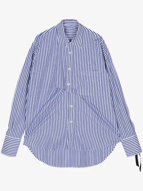marina yee striped draped cotton shirt