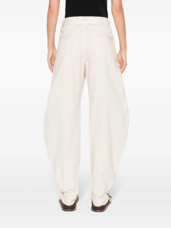 パンツ LEMAIRE FW24 BELTED TAPERED PANTS (PA1159 LF1309 BG260) LEMAIRE Belted Tapered Trousers | Green | FARFETCH JO