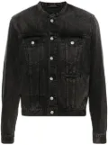 MM6 Maison Margiela collarless denim jacket - Grey