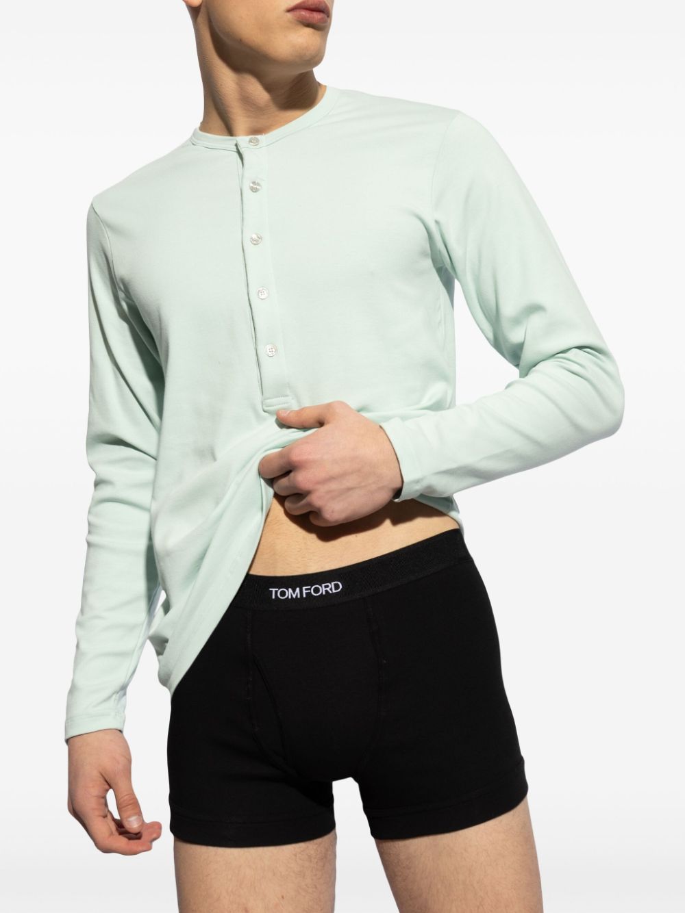 Image 2 of TOM FORD long-sleeve stretch-cotton pajama T-shirt