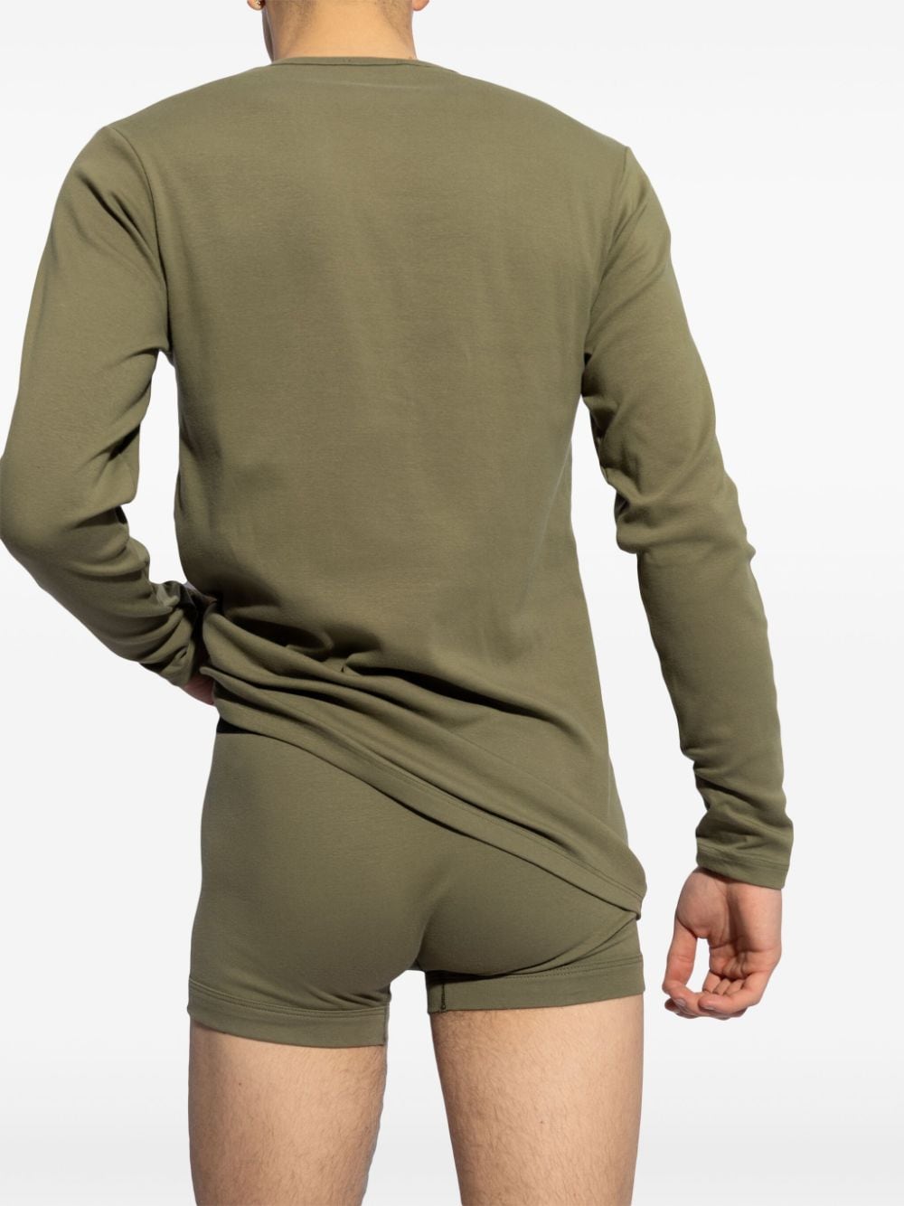 Shop Tom Ford Long-sleeve Stretch-cotton Pajama T-shirt In Green