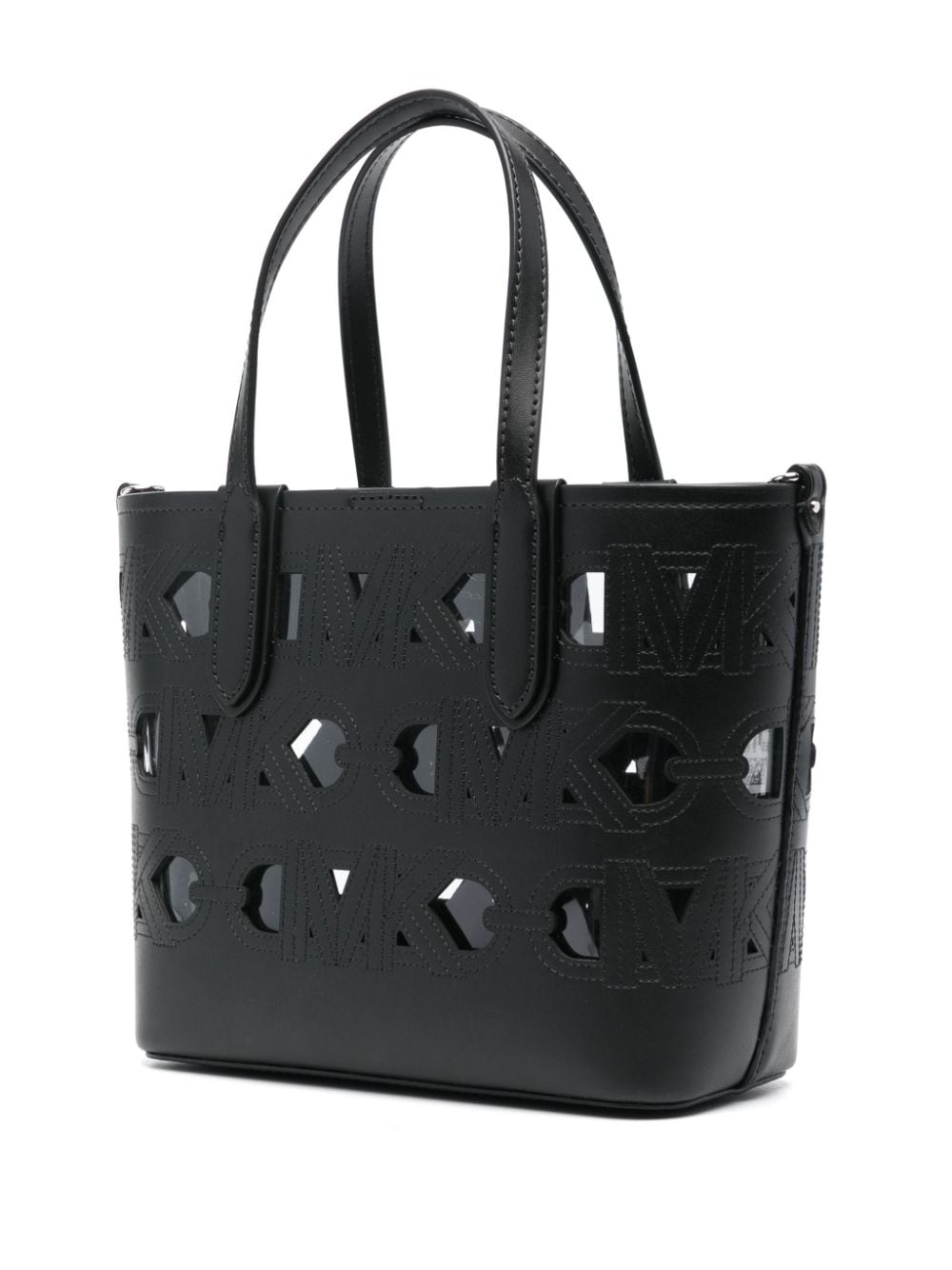 Shop Michael Michael Kors Eliza Leather Tote Bag In Black