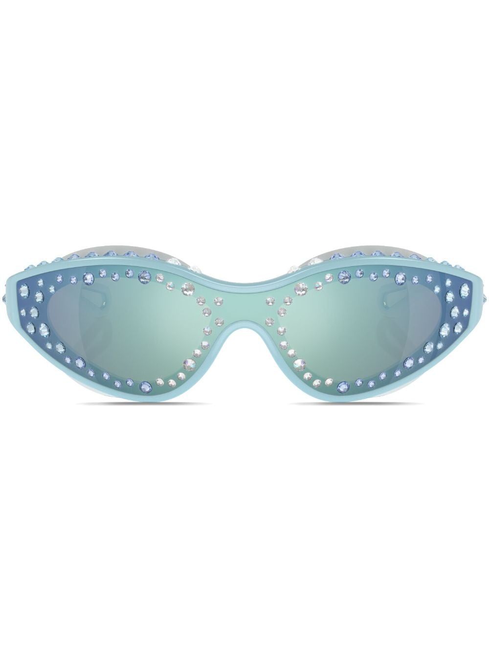 Swarovski Crystal-embellished Goggle-frame Sunglasses In Blue