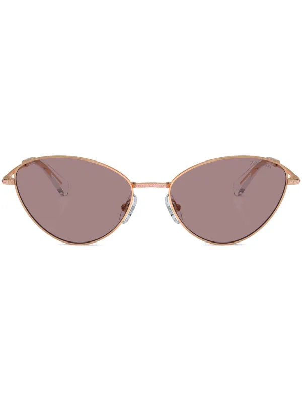 Swarovski Brown Cat-Eye Sunglasses with Crystal Embellishments Sunglasses, Cat-eye shape, SK6061U, Brown | Swarovski main image 3