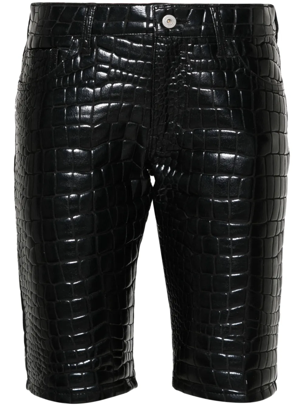 Junya Watanabe embossed crocodile effect shorts Zwart