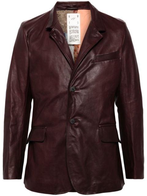 Guidi single-breasted leather blazer 