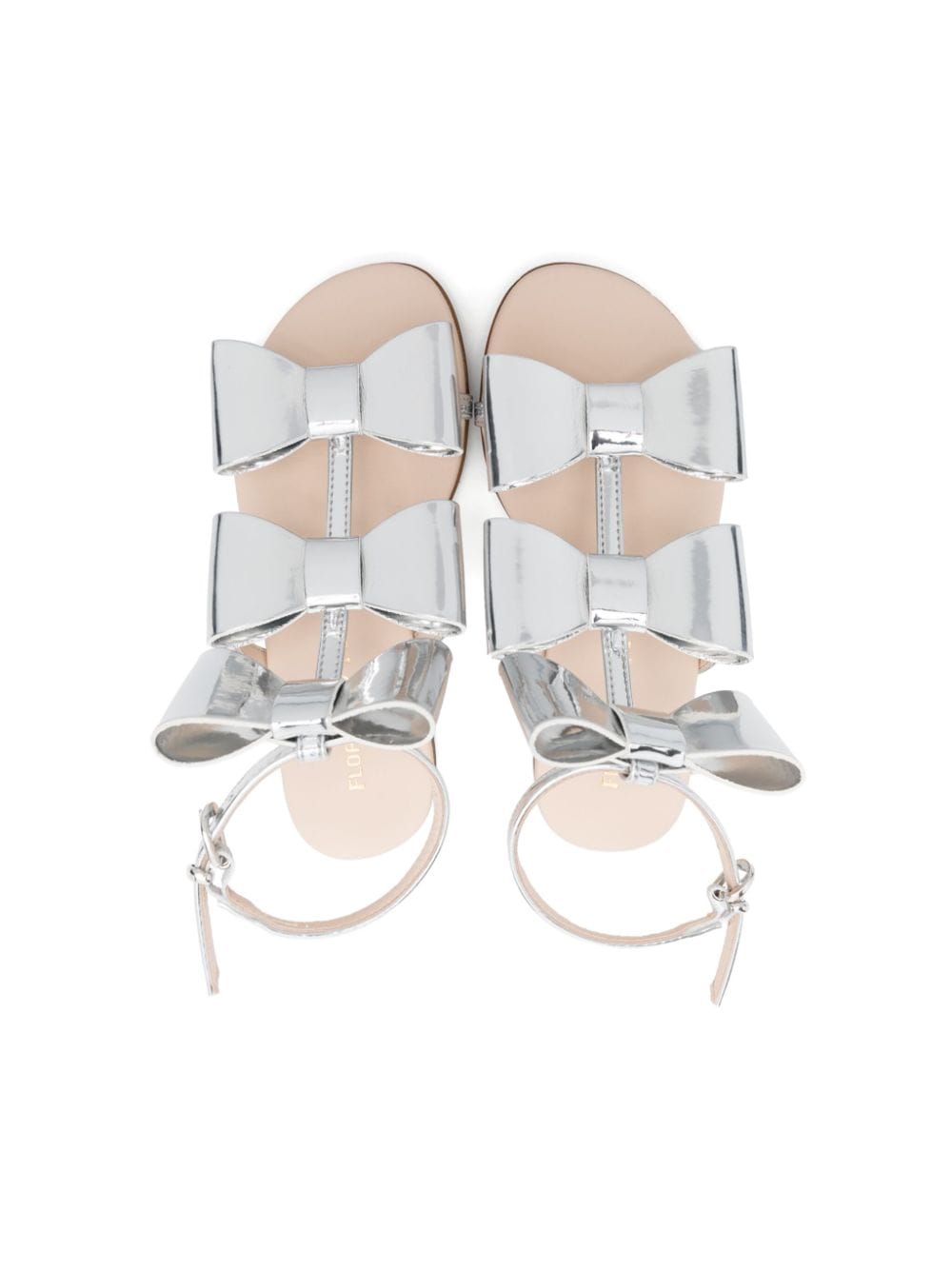 Shop Florens Bow-detailed Metallic Sandals In Silver