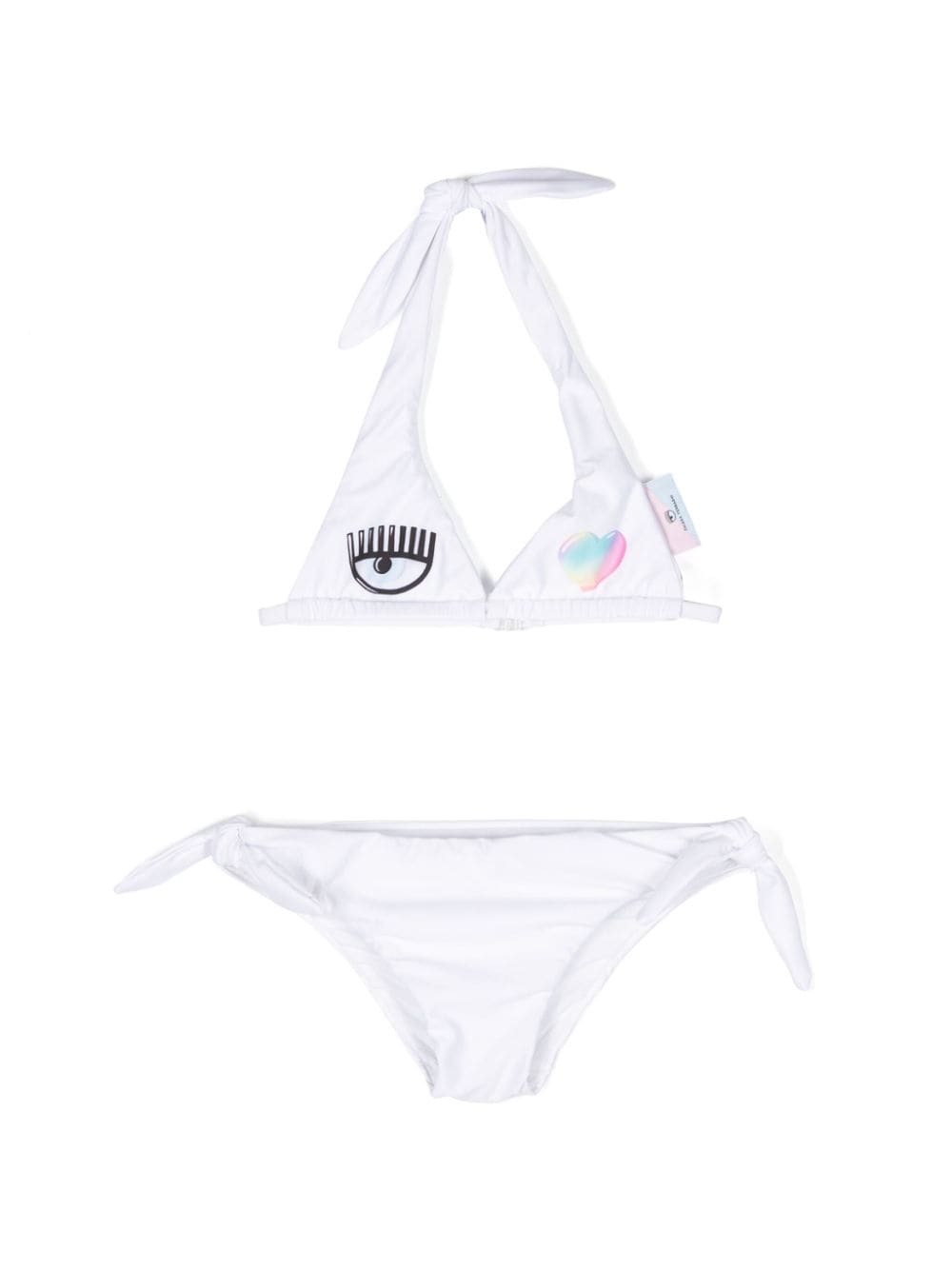 Chiara Ferragni Kids' Eyelike-motif Two-pieces Bikini In White