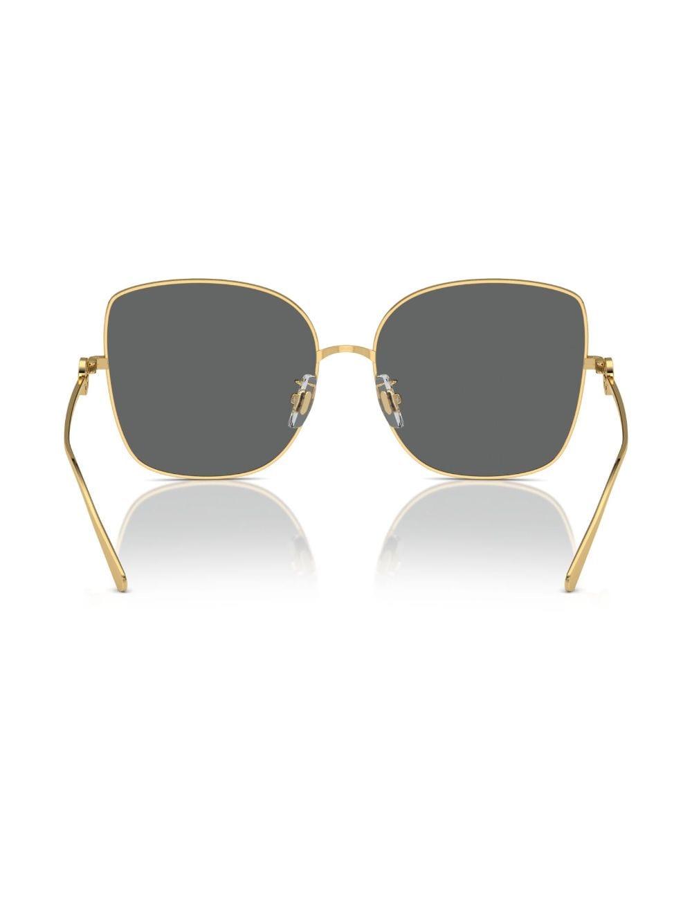 Shop Tory Burch Logo-plaque Oversize-frame Sunglasses In Gold