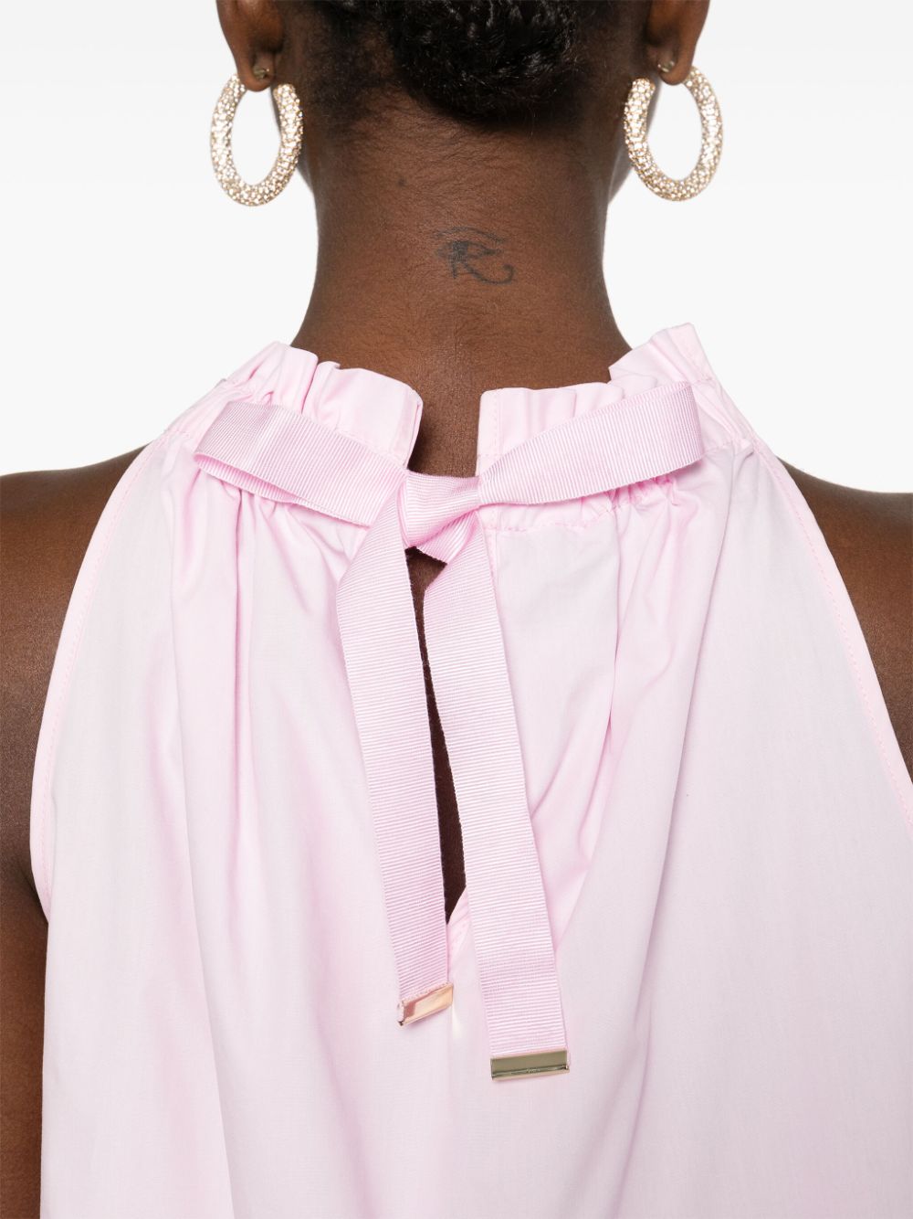 Shop Pinko Tale Cotton Tank Top In Pink