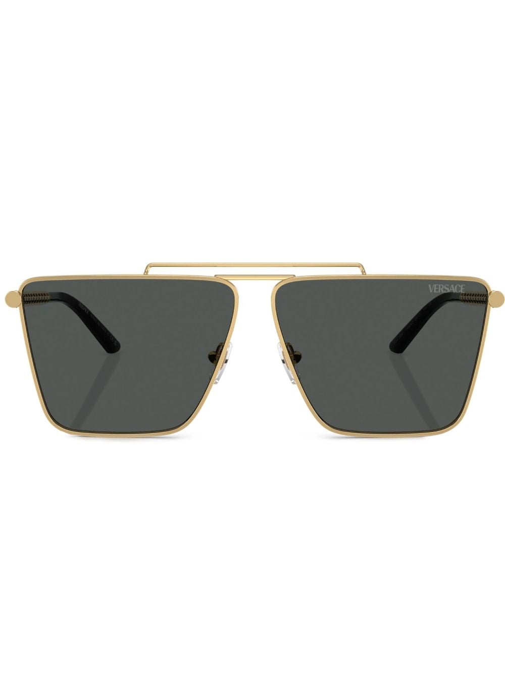 Versace Eyewear Tubular Greca zonnebril met vierkant montuur Goud