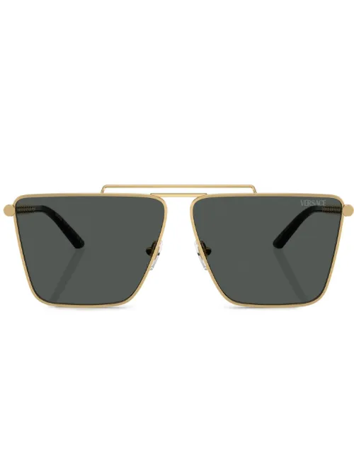 Lunettes de soleil Greca à monture carrée - Versace Eyewear - Modalova