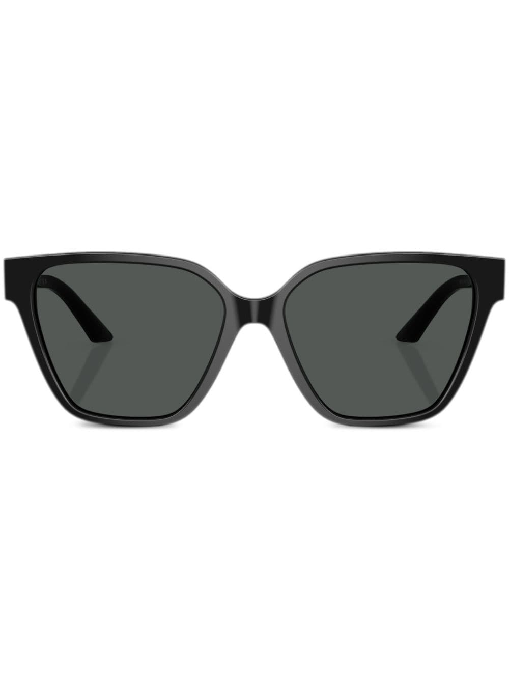 Shop Versace Greca Strass Butterfly-frame Sunglasses In Black