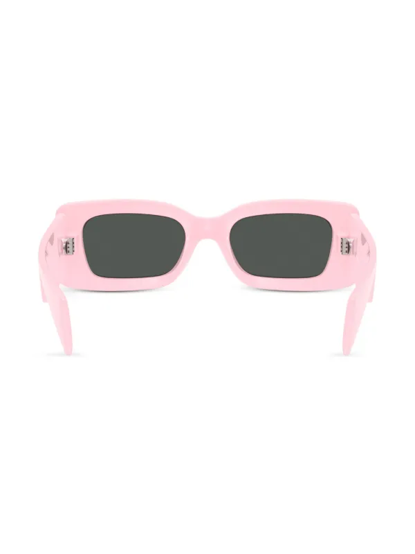 Versace Light Pink Rectangular Sunglasses Amazon.com: Versace Woman Sunglasses Transparent Pink Frame  main image 2
