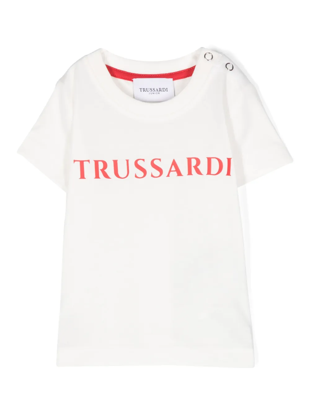 trussardi junior t-shirt à logo imprimé - blanc