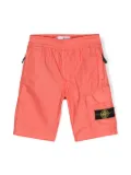 Stone Island Junior Compass-badge cargo shorts - Orange