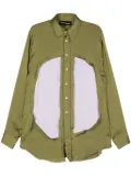 Edward Cuming patchwork-detailing shirt - Green