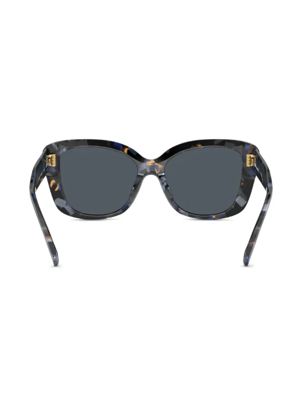 Tory Burch logo-plaque oversize-frame Sunglasses | Blue | FARFETCH