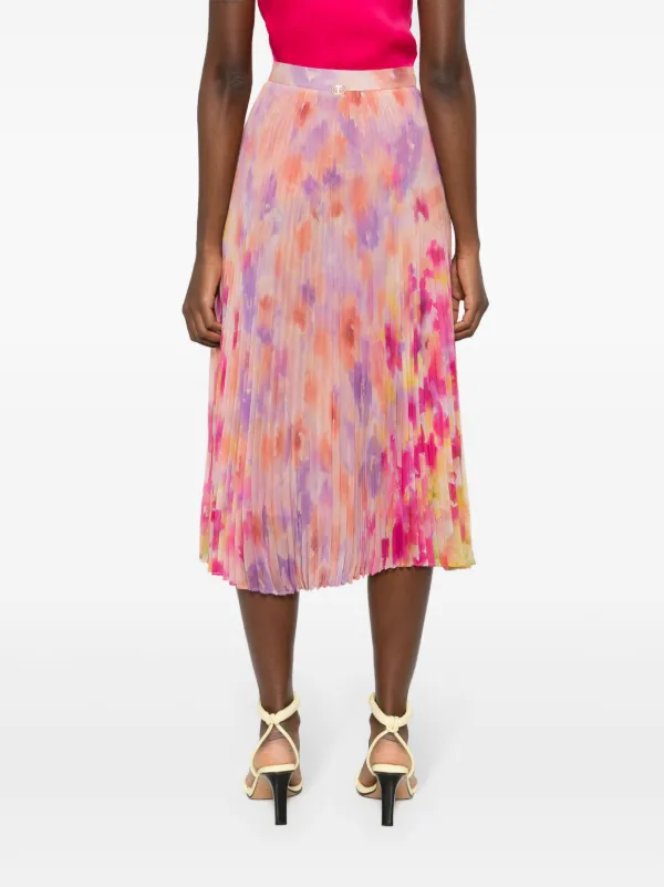 TWINSET floral-print Pleated Skirt | Pink | FARFETCH