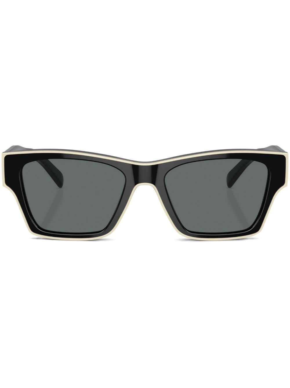 Tory Burch contrasting rectangle-frame sunglasses - Black