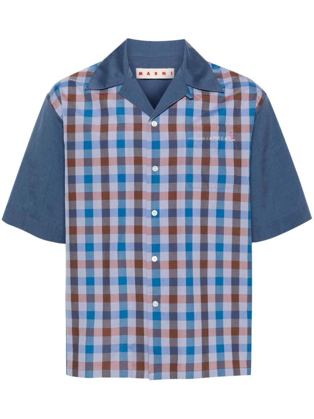 Image 1 of Marni gingham-pattern bowling shirt